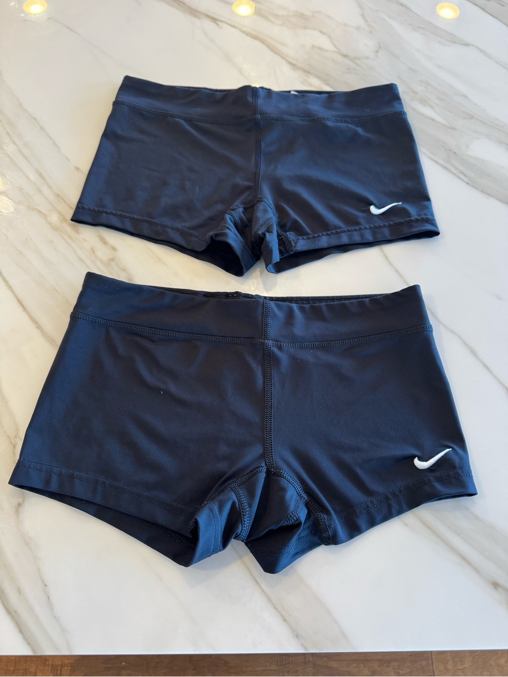 Nike Black Volleyball Athletic Dri-FIT Shorts with White Swoosh - 2 pairs